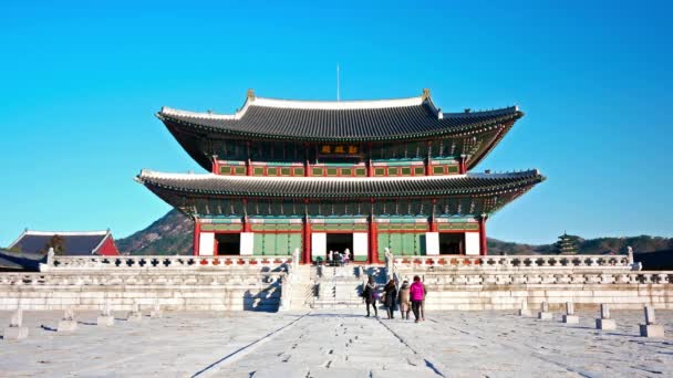 Seoul South Korea December Ember 2018 Time Lapse Gyeongbokgung Palace — 图库视频影像
