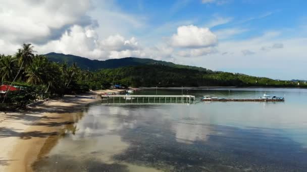 Malerischer Yachthafen Mit Tropischem Strand Urlaub Und Reisen — Stockvideo