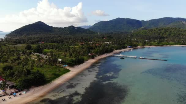 Marina Pittoresque Avec Plage Tropicale Vacances Voyages — Video