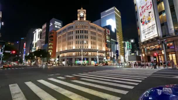 Tokyo Japão Julho 2018 Pessoas Andando Área Comercial Ginza Cidade — Vídeo de Stock