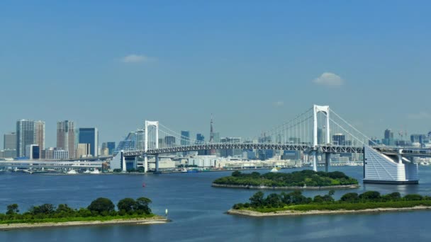 Timelapse Rainbow Bridge Tokio Ciudad Japón — Vídeos de Stock