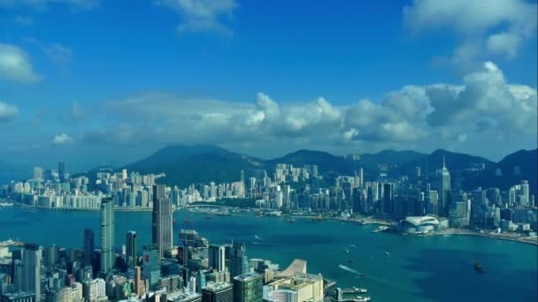Tijd Vervalt Skyline Van Hong Kong Stad — Stockvideo