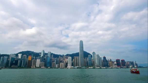 Tijd Vervalt Skyline Van Hong Kong Stad — Stockvideo