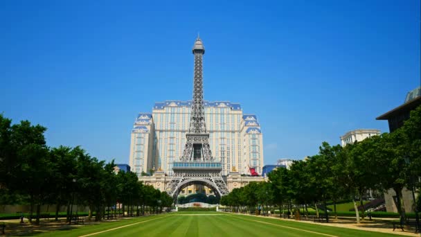 Macau Eylül 2018 Cotai Adası Ndaki Paris Otel Kumarhanesi — Stok video