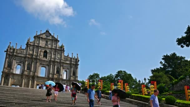 Macau China Setembro 2018 Ruínas Catedral São Paulo — Vídeo de Stock