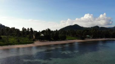 deniz ve tropik ada şaşırtıcı havadan görünümü 