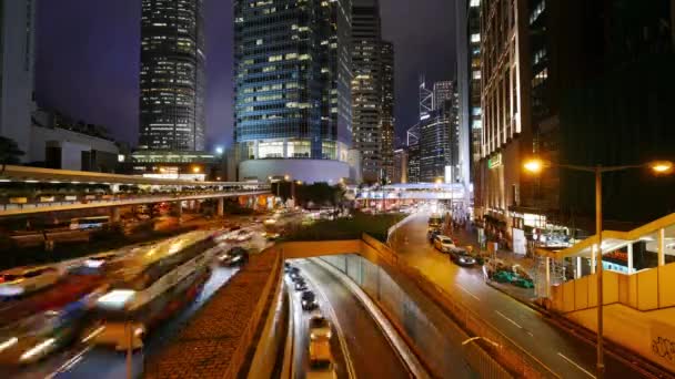 Hong Kong Septiembre 2018 Vídeo Time Lapse Tráfico Ciudad Hong — Vídeos de Stock