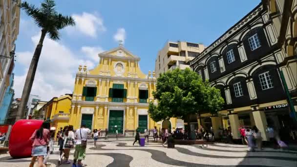 Macau China Сентября 2018 Года Руины Собора Святого Павла Макао — стоковое видео