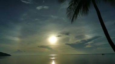 inanılmaz hava görünümü dramatik günbatımı gökyüzü ve deniz