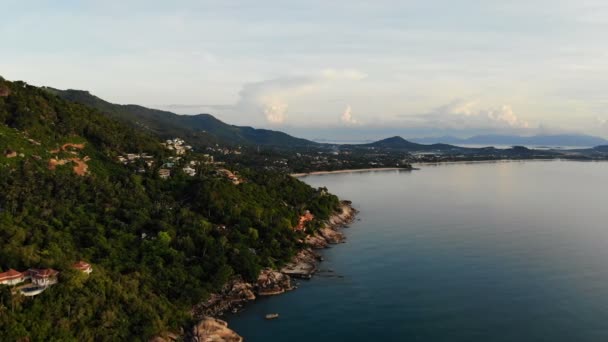 Удивительный Вид Воздуха Море Тропический Остров — стоковое видео