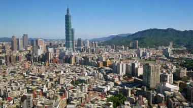 Taipei Dünya Finans Merkezi, Xinyi Bölgesi, Taipei, Tayvan 'da tarihi bir gökdelen.