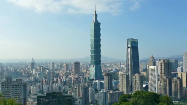 Taipei World Financial Center Marco Arranha Céus Supertall Distrito Xinyi — Vídeo de Stock