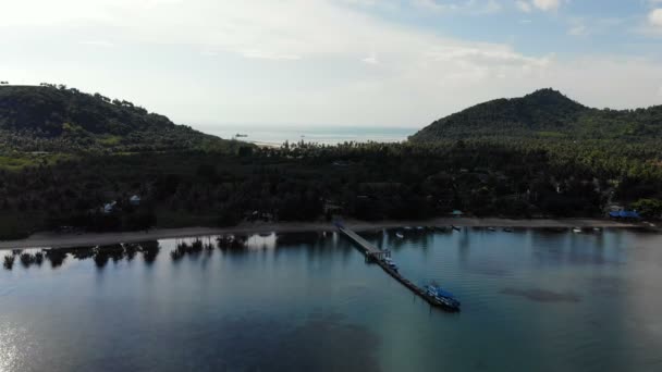 Adembenemend Luchtfoto Uitzicht Zee Tropisch Eiland — Stockvideo