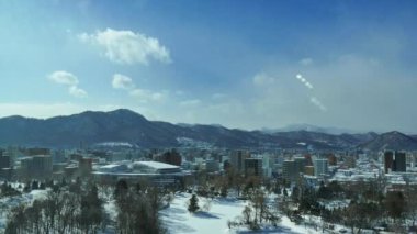 Japonya 'nın Kışın 4K Sapporo şehrinde süre aşımı