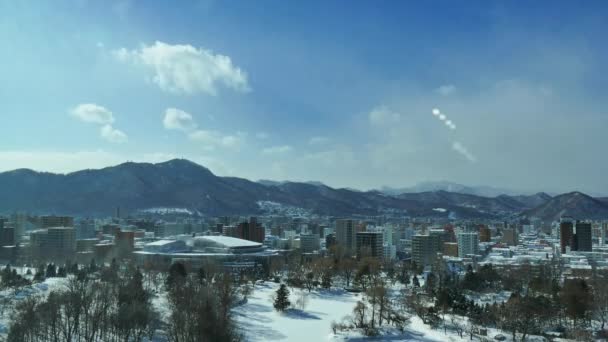 Time Lapse Sapporo City Winter Japonia — Wideo stockowe