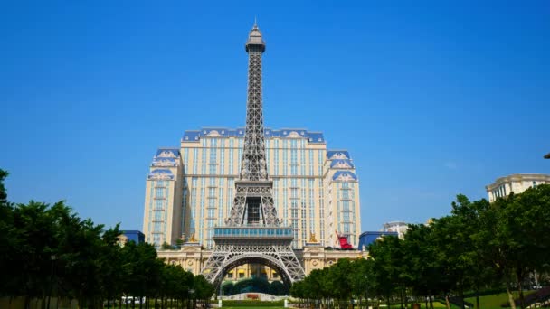 Macau Chine Septembre 2018 Hôtel Casino Parisien Île Cotai Macao — Video