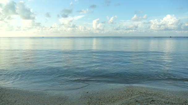 Festői Kikötő Tenger Hullámok Homokos Strand Kék — Stock videók