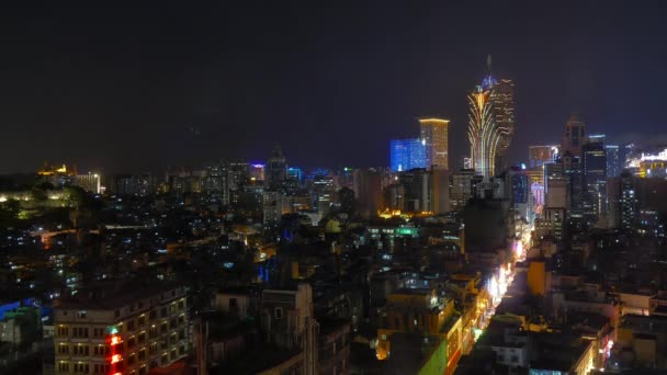 Macau China Septiembre 2018 Horizonte Lapso Tiempo Ciudad Macao — Vídeos de Stock