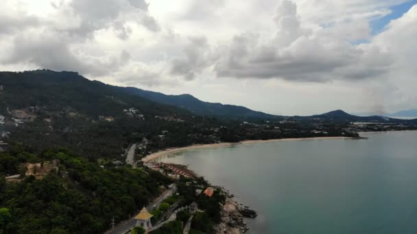 Vista Aérea Pitoresca Marina Com Praia Tropical — Vídeo de Stock