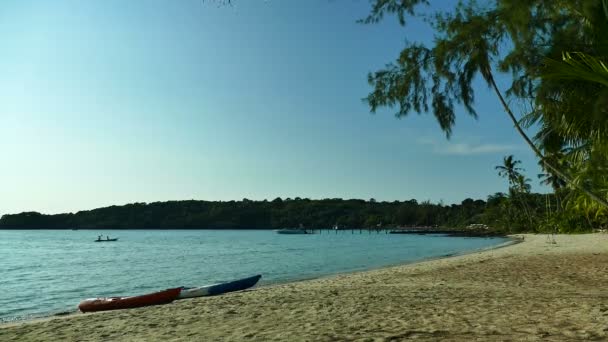 Marina Pittoresque Avec Plage Tropicale Vacances Voyages — Video