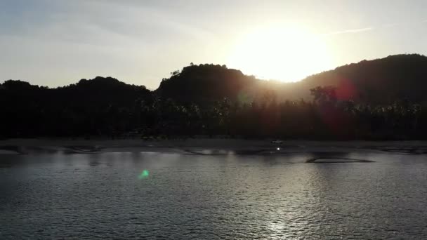 Puesta Sol Vista Las Olas Del Mar Cielo Dramático — Vídeo de stock