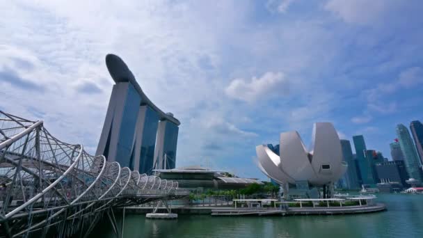 Pohled Marina Bay Sands Integrované Letovisko Čelí Marina Bay Singapuru — Stock video