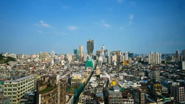 Macau China Сентября 2018 Года Здания Истекшим Сроком Действия Горизонт — стоковое видео
