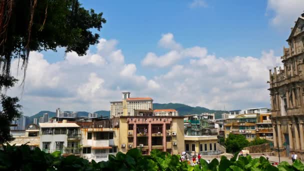 Macau China September 2018 Ruins Saint Pauls Cathedral Landmark Macacco — 비디오