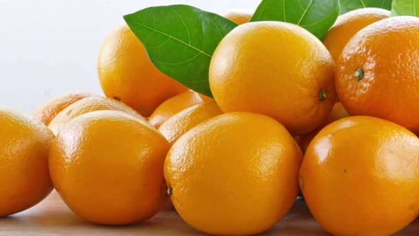 Många Skivade Färska Apelsiner Citrus Bakgrund — Stockvideo