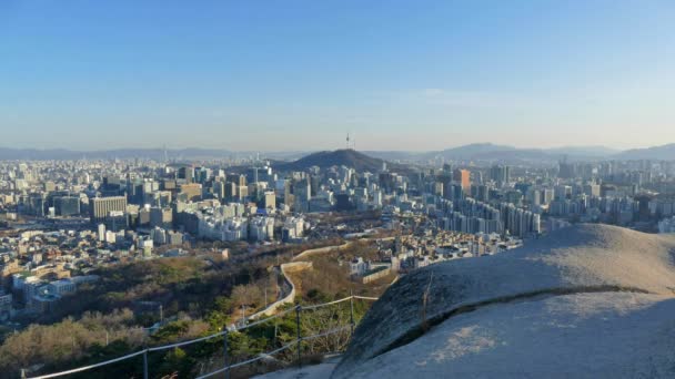 Zeitraffer Gebäude Der Seoul Skyline Südkorea — Stockvideo