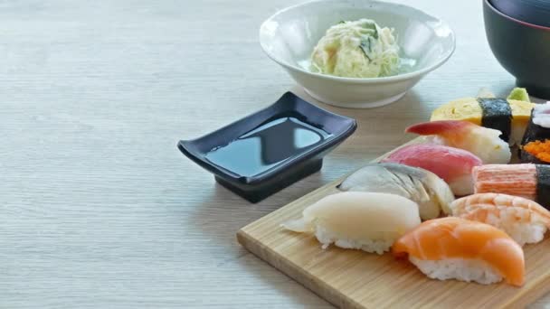 Sushi Fresco Stile Giapponese — Video Stock