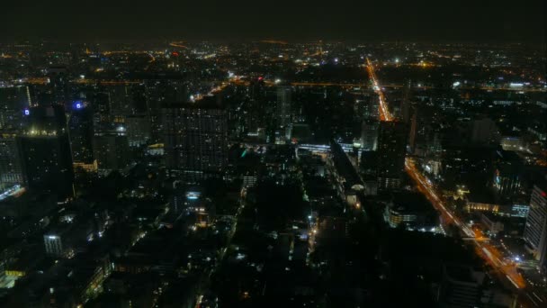 Time Lapse Video Tráfico Ocupado Bangkok Por Noche Tailandia — Vídeo de stock