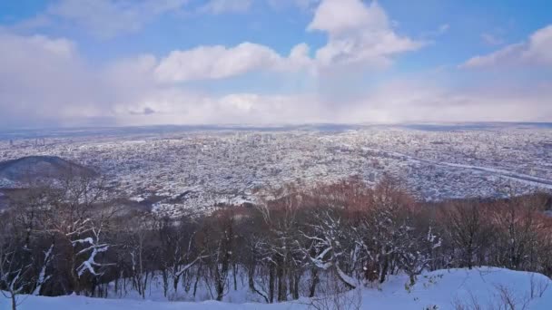 Časová Prodleva Města Sapporo Zimě Japonsko — Stock video