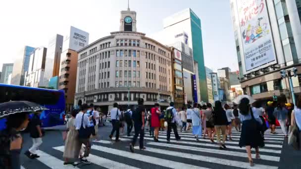 2018年7月30日 人们在日本东京银座购物区散步 — 图库视频影像