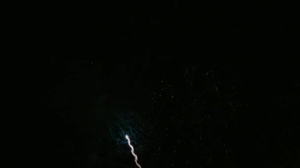 Klip Gece Gökyüzünde Güzel Havai Fişek Görüntüsü — Stok video