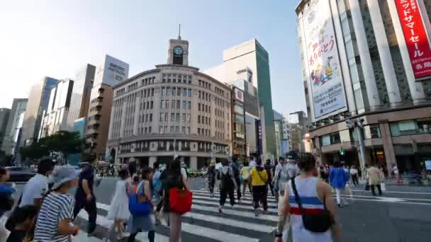 Tokyo Giappone Luglio 2018 Persone Che Camminano Nella Zona Commerciale — Video Stock
