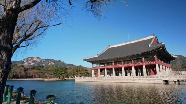 ソウルの景福宮と交通 — ストック動画