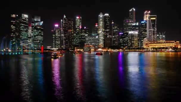 Time Lapse Video Éjszakai Városkép Hong Kong Kína — Stock videók