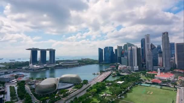 Kilátás Marina Bay Sands Integrált Üdülőhely Fronting Marina Bay Szingapúrban — Stock videók