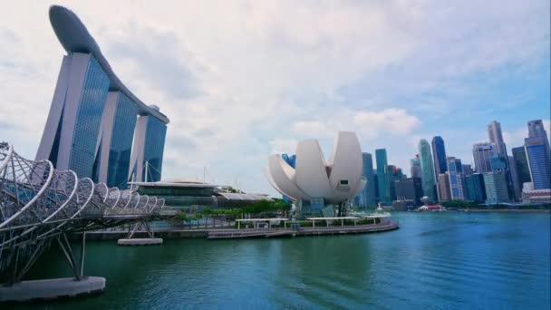 Vista Marina Bay Sands Complejo Integrado Frente Marina Bay Singapur — Vídeos de Stock