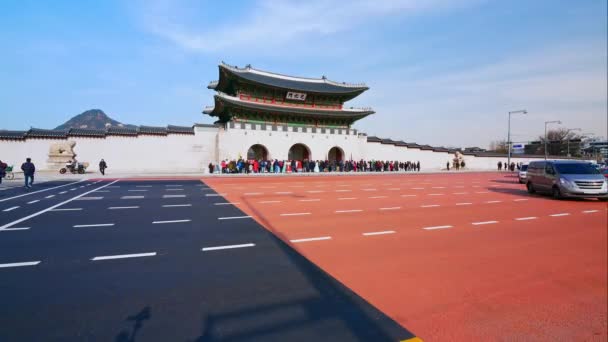 Seoul Jižní Korea Prosince 2018 Časová Prodleva Gyeongbokgungského Paláce Doprava — Stock video