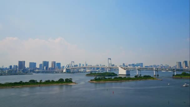 Timelapse Της Γέφυρας Rainbow Και Τόκιο Στην Πόλη Ιαπωνία — Αρχείο Βίντεο