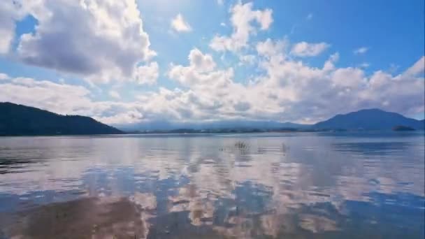 Färgglad Höst Med Mountain Fuji Japan Runt Sjön Kawaguchiko — Stockvideo