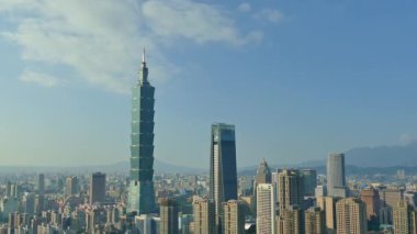 Taipei Dünya Finans Merkezi, Xinyi Bölgesi, Taipei, Tayvan 'da tarihi bir gökdelen.