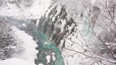 Otaru Hokkaido 'da güzel bir kış günü.