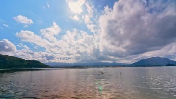 Färgglad Höst Med Mountain Fuji Japan Runt Sjön Kawaguchiko — Stockvideo