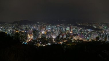 4K Zaman aşımı videosu, Hong Kong şehrinin gece silueti, Çin