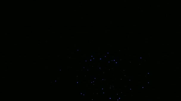 4K片断美丽的烟火陈列在夜空中 — 图库视频影像