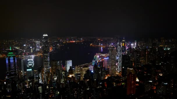 Time Lapse Video Night Skyline Hong Kong City China — 图库视频影像