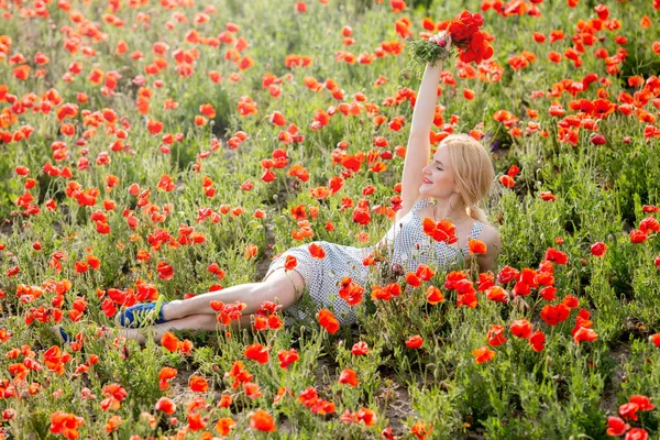 Country Ukraine Poppies Field Beautiful Red Poppies Fieldukraine Red Poppy — Stock Photo, Image